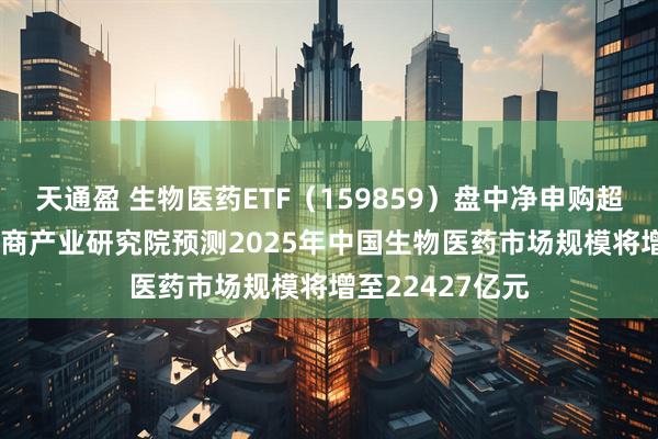 天通盈 生物医药ETF（159859）盘中净申购超3000万份，中商产业研究院预测2025年中国生物医药市场规模将增至22427亿元